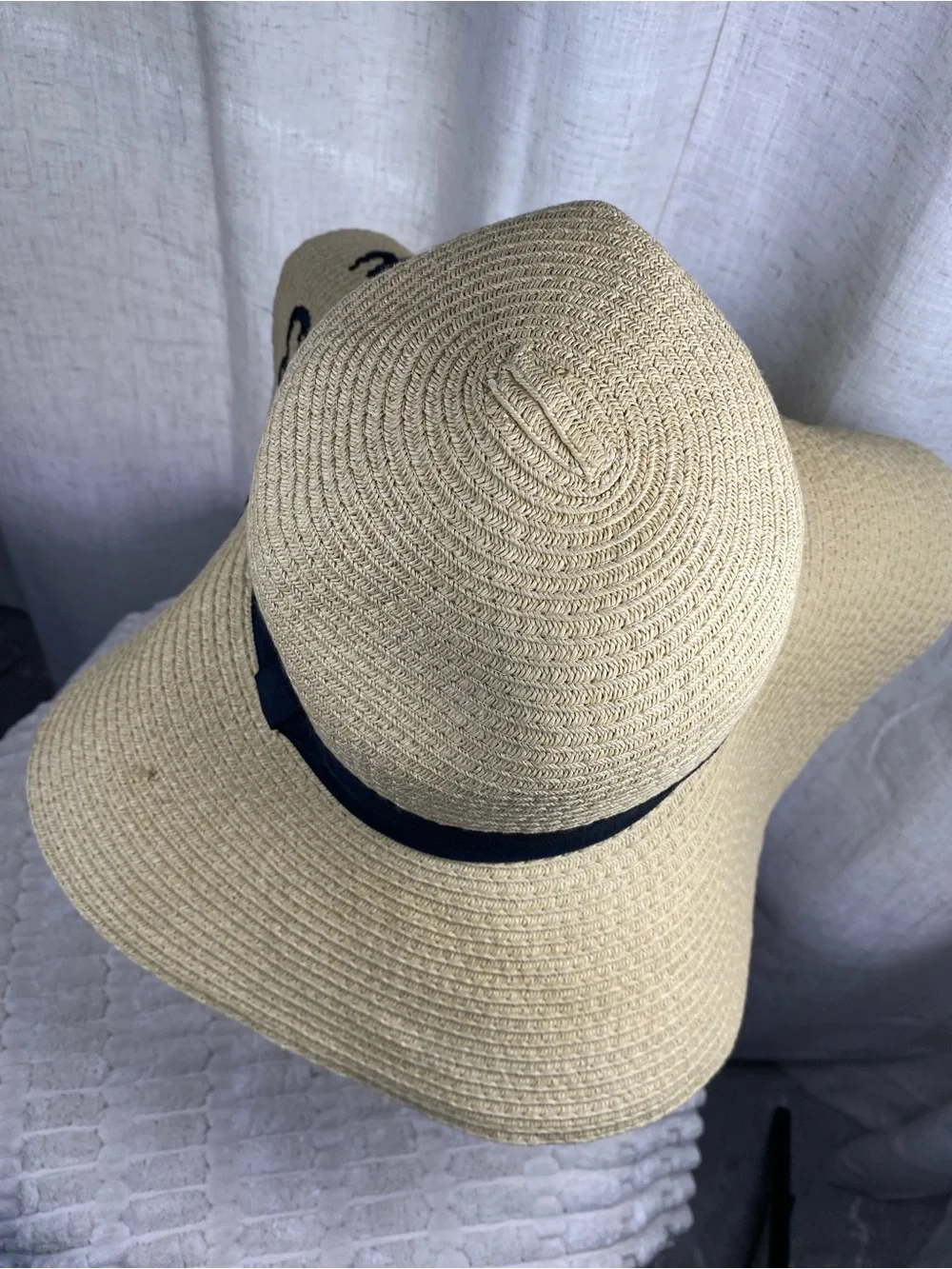 Sea You Later Straw Sun Hat Wide Floppy Brim Embroidered Beach Vacation Hat